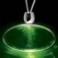 Light Up Necklace - Acrylic Oval Pendant - Green